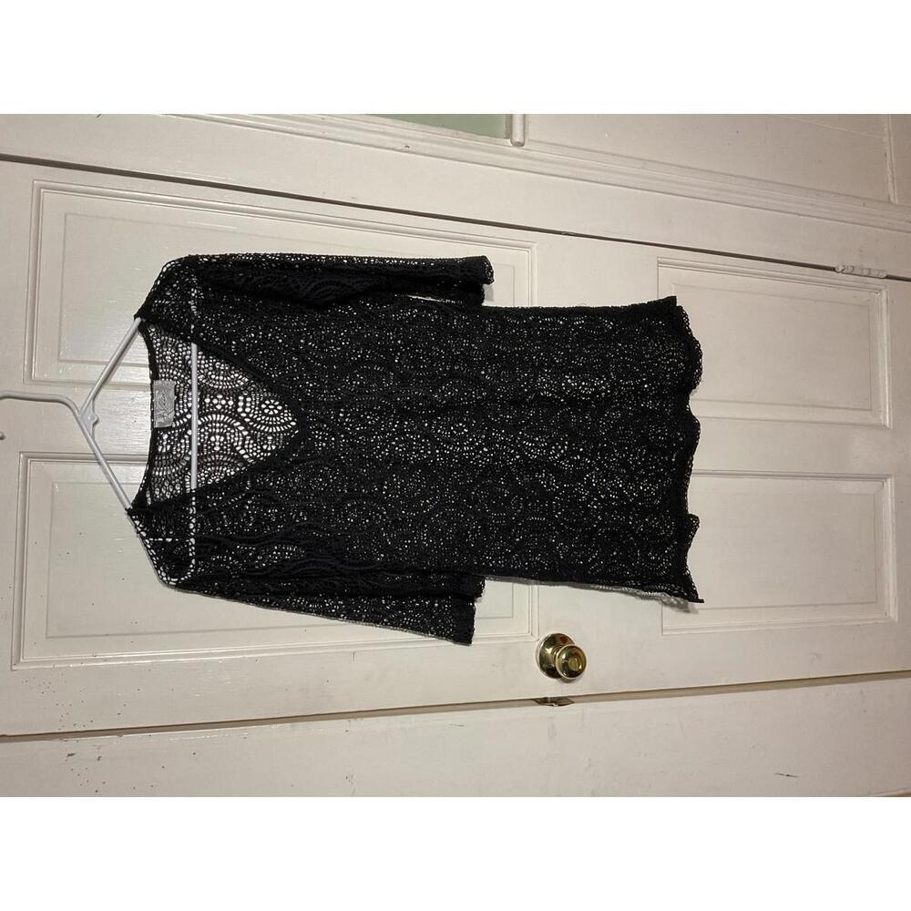 J Valdi black see through cover up dress